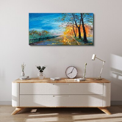 Vászonkép Őszi sikátor a napsütésben