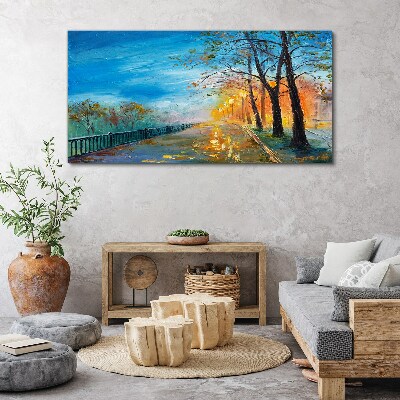 Vászonkép Őszi sikátor a napsütésben