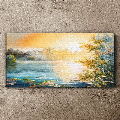 Vászonkép Reggeli nyugalom a folyó mellett