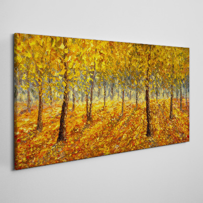Vászonkép Arany erdő az őszi aurában