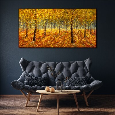 Vászonkép Arany erdő az őszi aurában