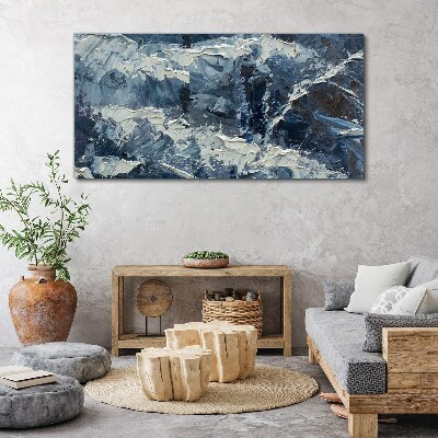 Vászonkép Téli táj a kék árnyalataiban