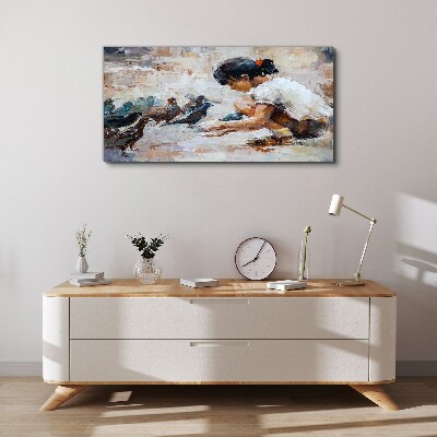 Vászonkép Gyermekkor a madarak között