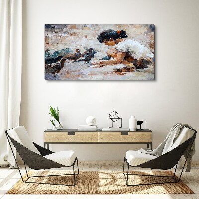 Vászonkép Gyermekkor a madarak között