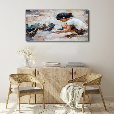 Vászonkép Gyermekkor a madarak között