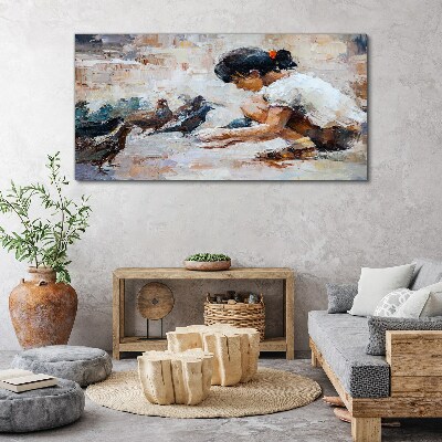 Vászonkép Gyermekkor a madarak között