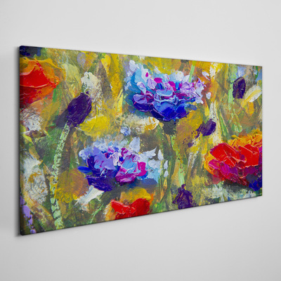 Vászonkép Virágos táj intenzív színekben