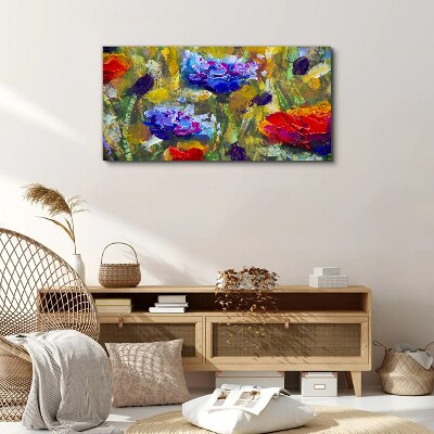 Vászonkép Virágos táj intenzív színekben