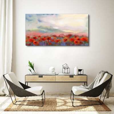 Vászonkép Virágos táj pasztell színekben