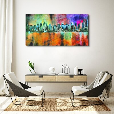 Vászonkép Színes város látképe