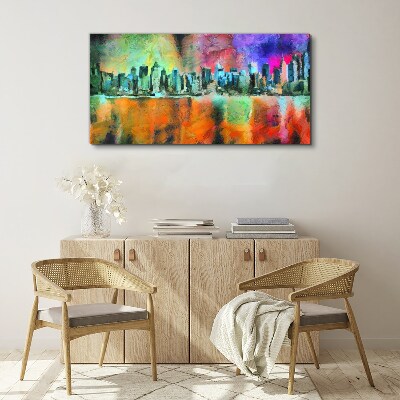 Vászonkép Színes város látképe