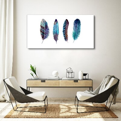 Vászonkép Színes tollak fehér alapon