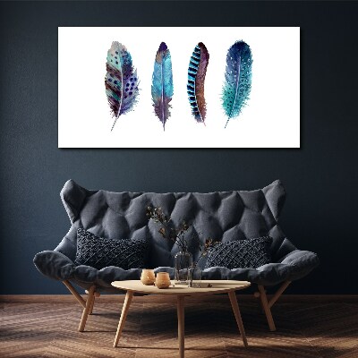 Vászonkép Színes tollak fehér alapon