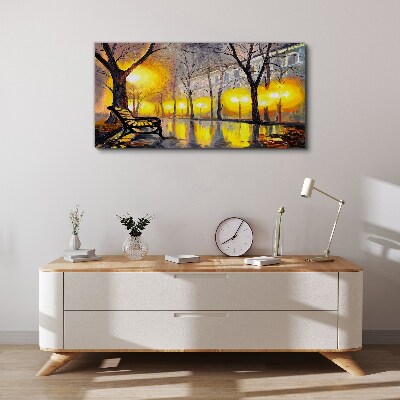 Vászonkép Arany fények a parkban