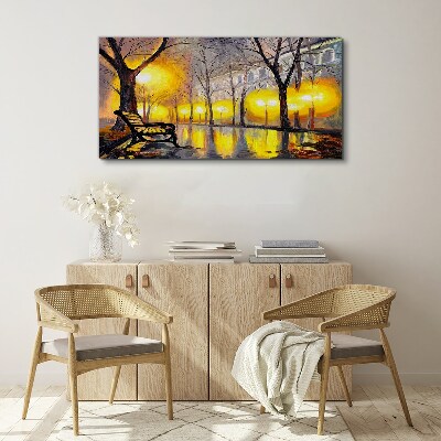 Vászonkép Arany fények a parkban