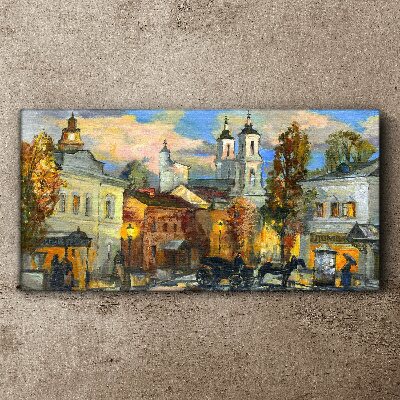 Vászonkép Egy hangulatos utca őszi tájban