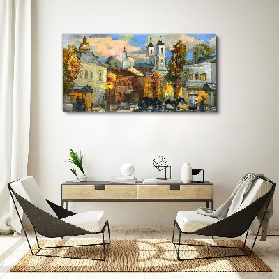 Vászonkép Egy hangulatos utca őszi tájban