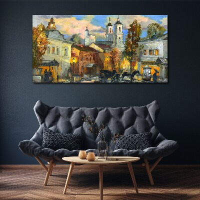 Vászonkép Egy hangulatos utca őszi tájban