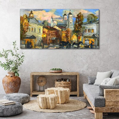 Vászonkép Egy hangulatos utca őszi tájban