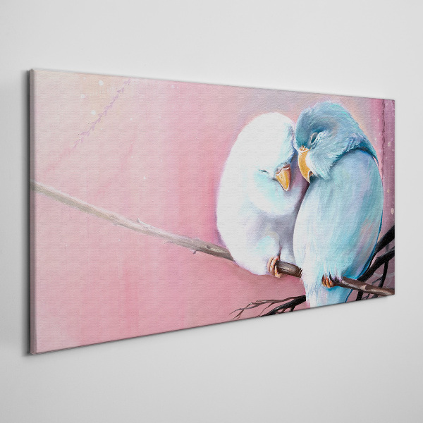 Vászonkép Aranyos papagájok egy ágon