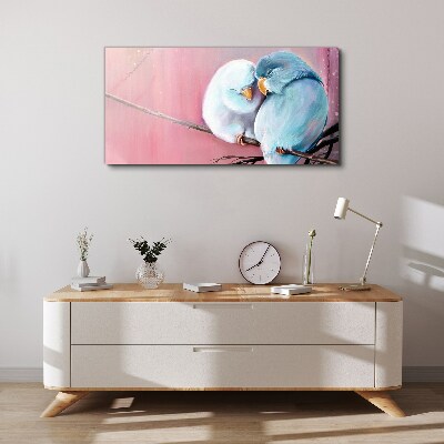 Vászonkép Aranyos papagájok egy ágon