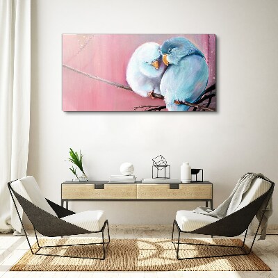 Vászonkép Aranyos papagájok egy ágon