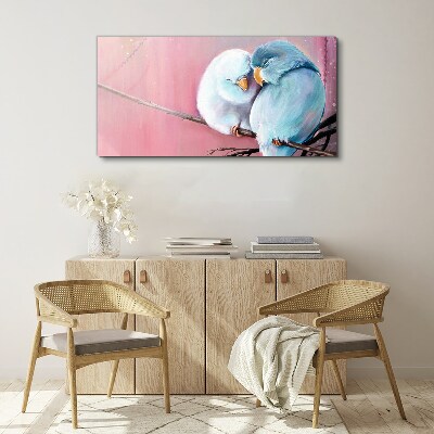 Vászonkép Aranyos papagájok egy ágon