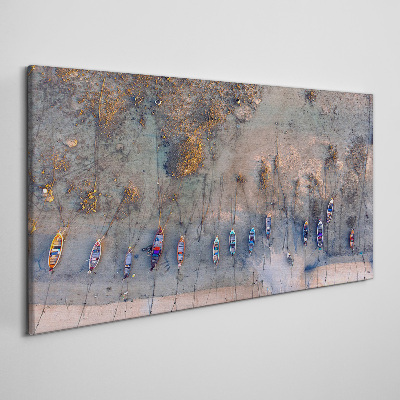 Vászonkép Csendes kikötő a naplemente fényében