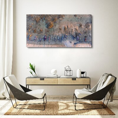 Vászonkép Csendes kikötő a naplemente fényében