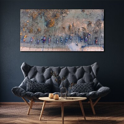 Vászonkép Csendes kikötő a naplemente fényében