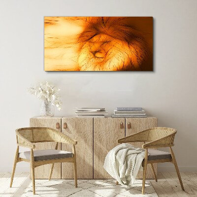 Vászonkép Arany Oroszlán absztrakt formában