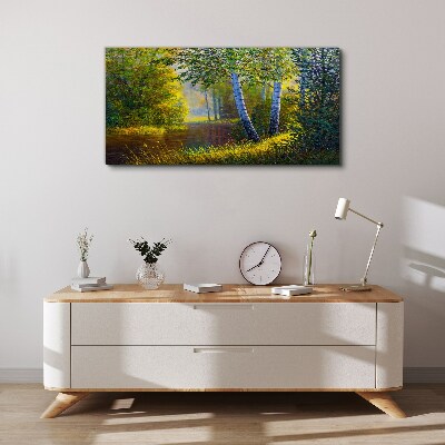 Vászonkép Arany fény a folyóparton