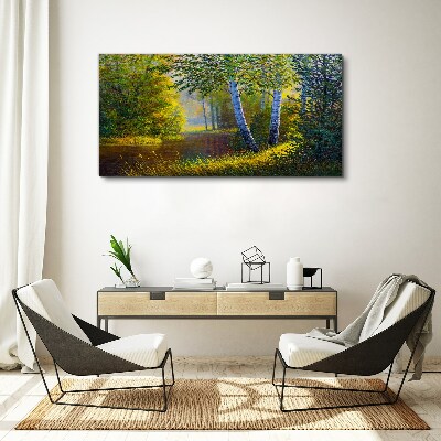 Vászonkép Arany fény a folyóparton