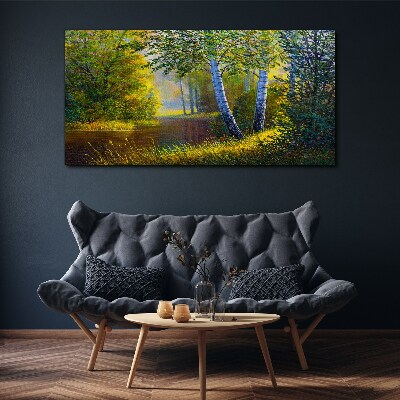 Vászonkép Arany fény a folyóparton