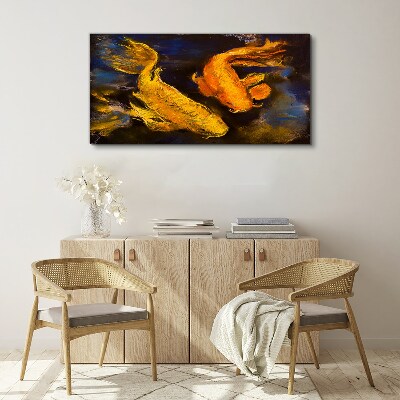 Vászonkép Aranyhal a vízben táncol