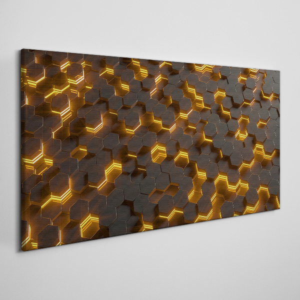 Vászonkép Arany hatszögek mozgásban