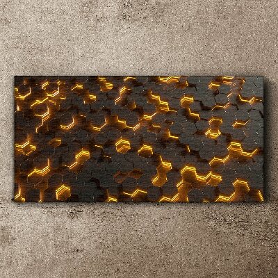 Vászonkép Arany hatszögek mozgásban