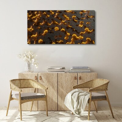 Vászonkép Arany hatszögek mozgásban