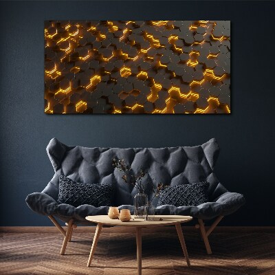 Vászonkép Arany hatszögek mozgásban