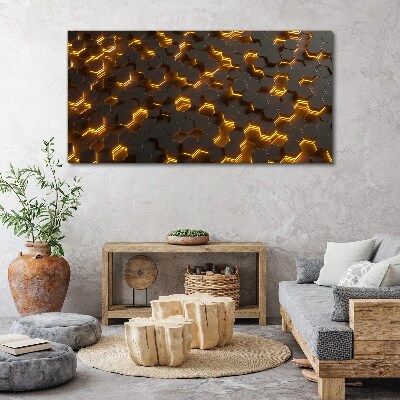 Vászonkép Arany hatszögek mozgásban