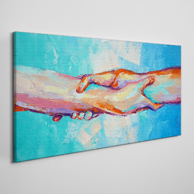 Vászonkép Egyesítő kezek színben