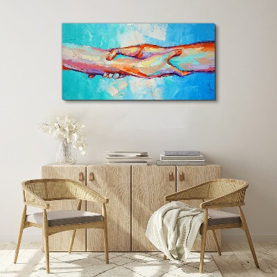 Vászonkép Egyesítő kezek színben