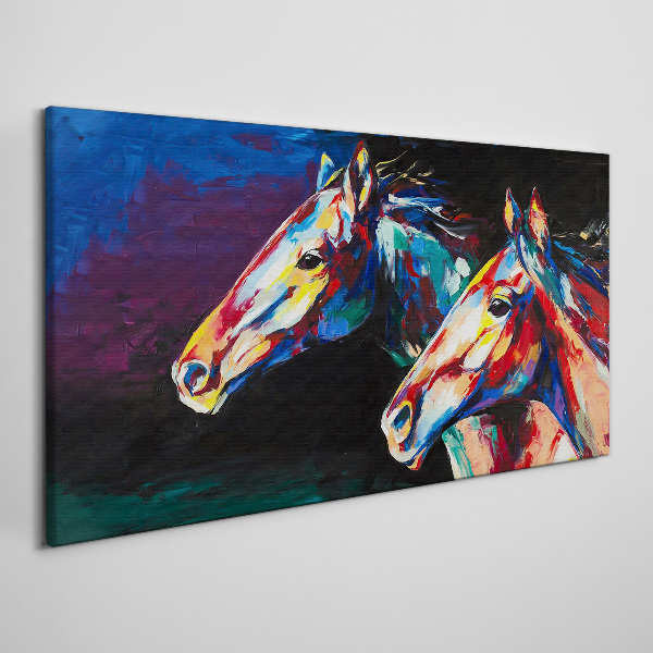 Vászonkép Színes lovak mozgásban