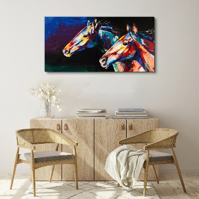 Vászonkép Színes lovak mozgásban