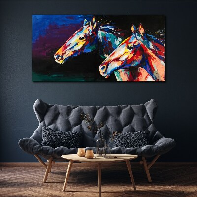 Vászonkép Színes lovak mozgásban
