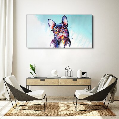 Vászonkép Színes portré egy francia bulldogról