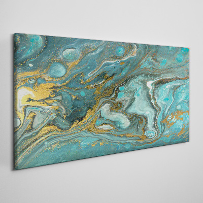 Vászonkép Tengeri hullám arany díszítéssel