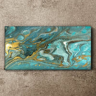 Vászonkép Tengeri hullám arany díszítéssel