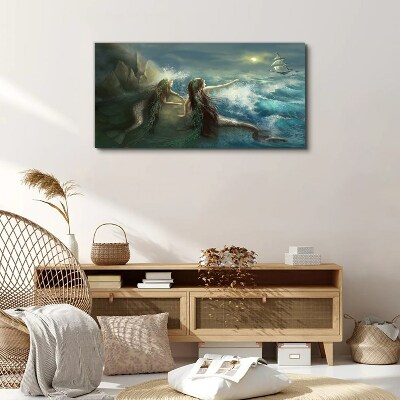 Vászonkép Sellők a tengerparton