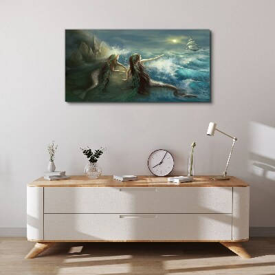 Vászonkép Sellők a tengerparton